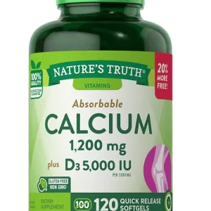 Absorbable Calcium 1,200 mg plus D3 5,000 IU - 120 Quick Release Softgels